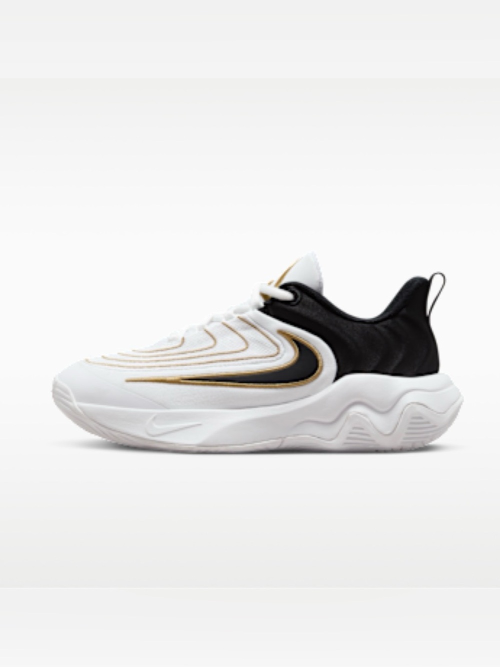 Nike Men's White Black Gold Athletic Sneakers